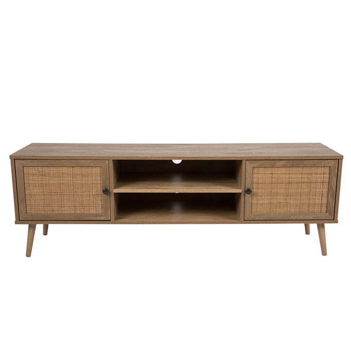 Liberta - Maison AMMOS TV Stand Fusiko me Rattan me 2 Portakia 150x39x49cm 05-0471