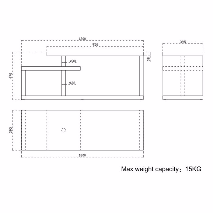 Liberta - Maison KIVOS TV Stand Sonoma 120x39.5x47cm 05-0476