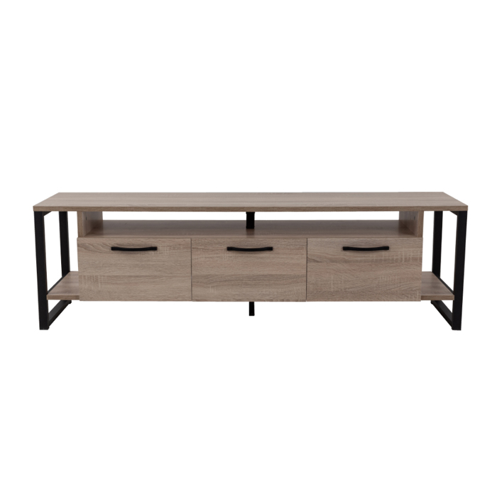 Liberta - Maison BRIDGE TV Stand Sonoma/Mavro me 3 Portakia 150x35x45cm 05-0540