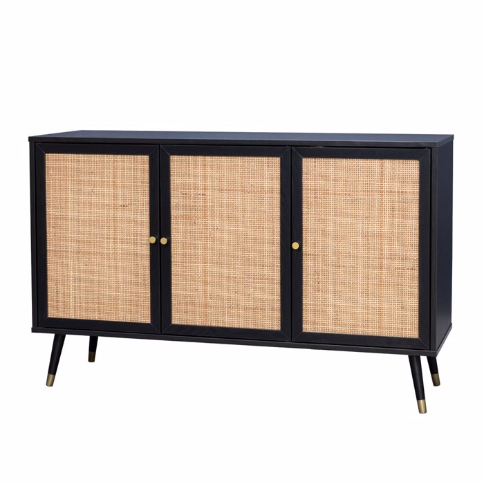 Liberta - Maison VIENNA Boufes Mavros me Rattan 120x39x75.5cm 05-0564