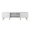 Liberta - Maison ZIZEL TV Stand Lefko me Pattern/Xruso me 2 Portakia 160x39x49cm 05-0575