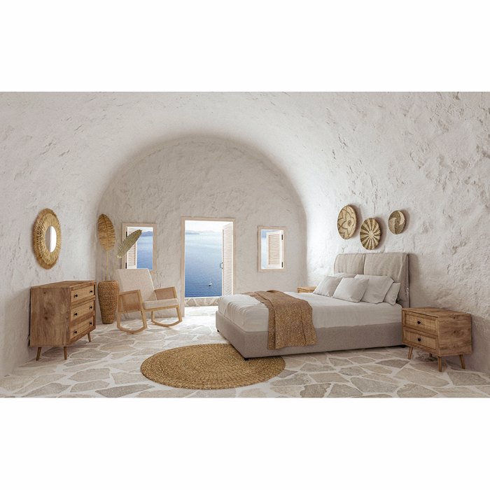 Liberta - Maison AMMOS Κομοδίνο Φυσικό με Rattan με 2 Συρτάρια 50x39x54.8cm 09-1233 Liberta - Maison AMMOS Komodino Fusiko me Rattan me 2 Surtaria 50x39x54.8cm 09-1233