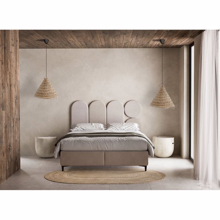 Liberta - Maison ABSTRACT Κρεβάτι με Αποθηκευτικό Χώρο Beige με Pattern 207x160x130cm (για Στρώμα 160x200cm) 09-1742 Liberta - Maison ABSTRACT Krebati me Apothikeftiko Xoro Beige me Pattern 207x160x130cm (ga Stroma 160x200cm) 09-1742