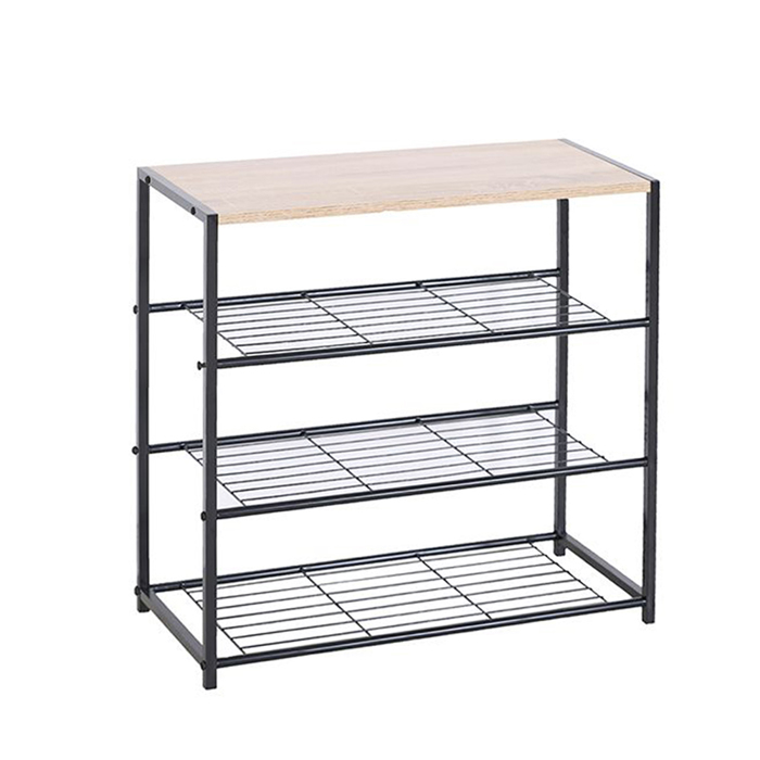 Liberta - Maison RAIL 3 Papoutsothiki me 3 Rafia Sonoma/Mavri 63x30x63cm 10-0014