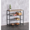 Liberta - Maison RAIL 3 Papoutsothiki me 3 Rafia Sonoma/Mavri 63x30x63cm 10-0014