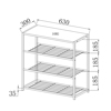 Liberta - Maison RAIL 3 Papoutsothiki me 3 Rafia Sonoma/Mavri 63x30x63cm 10-0014