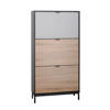 Liberta - Maison ROMBUS Papoutsothiki me 3 Portes Mavri/Sonoma/Lefki me Pattern 60x23x120cm 10-0015