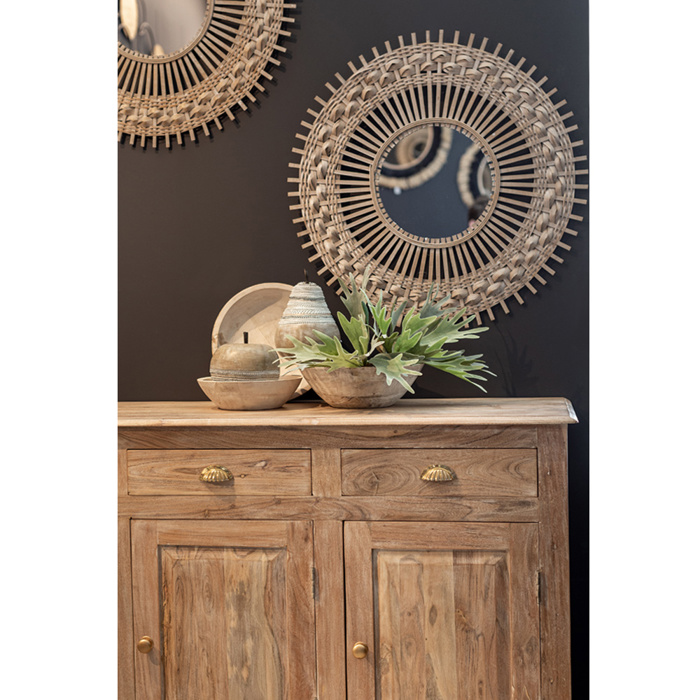 Liberta - Maison EXOTIC Καθρέπτης Τοίχου Φυσικός Φ70x2.5cm 11-0302 Liberta - Maison EXOTIC Kathreptis Toixou Fusikos F70x2.5cm 11-0302