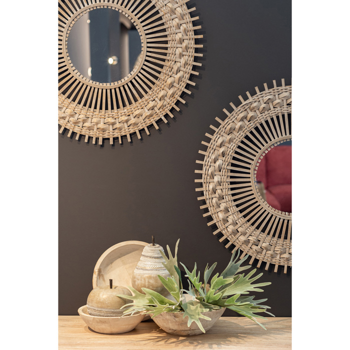 Liberta - Maison EXOTIC Καθρέπτης Τοίχου Φυσικός Φ70x2.5cm 11-0302 Liberta - Maison EXOTIC Kathreptis Toixou Fusikos F70x2.5cm 11-0302