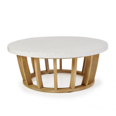 Liberta - Maison ITHAKA Coffee Table Φυσικό/Λευκό Φ100x40cm 22-0140