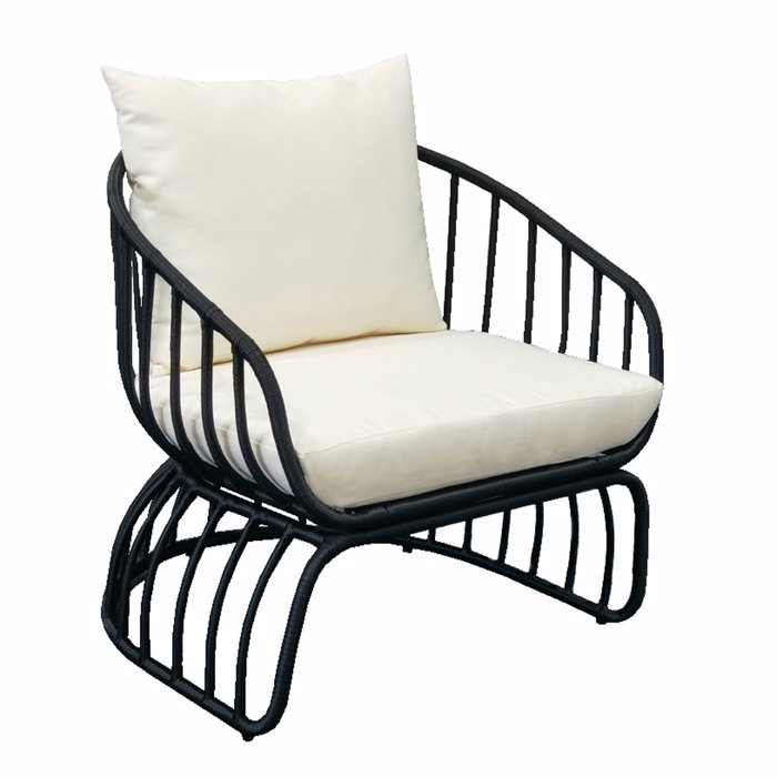 Liberta - Maison MISA Πολυθρόνα Μαύρη 78x85x75cm 22-0158 Liberta - Maison MISA Poluthrona Mavri 78x85x75cm 22-0158