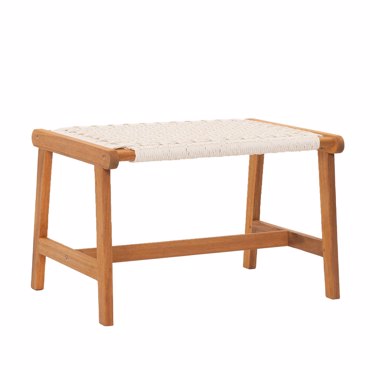 Liberta - Maison MESH Σκαμπό Λευκό/Φυσικό 57x41x35.5cm 22-0182