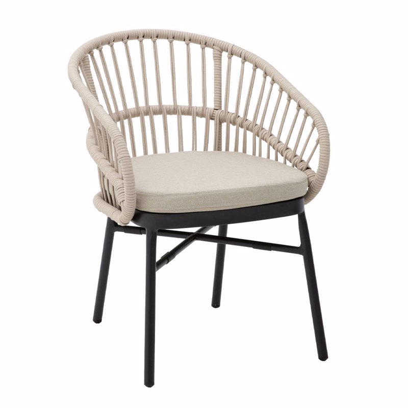 Liberta - Maison LUNA Πολυθρόνα με Μαξιλάρι Μαύρη/Φυσικ