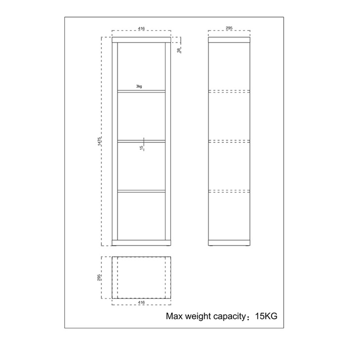 Liberta KIVOS 41.6 Bibliothiki Mavri 41.6x29.5x147.5cm 24-0557