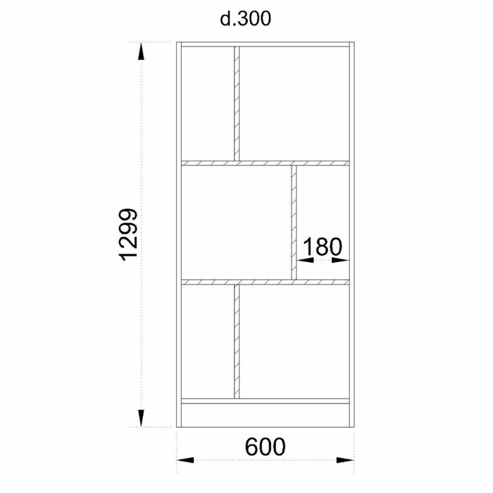 Liberta - Maison MAZE 4 60 Bibliothiki Xamili Sonoma/Ggri Skouro 60x30x130cm 24-0585