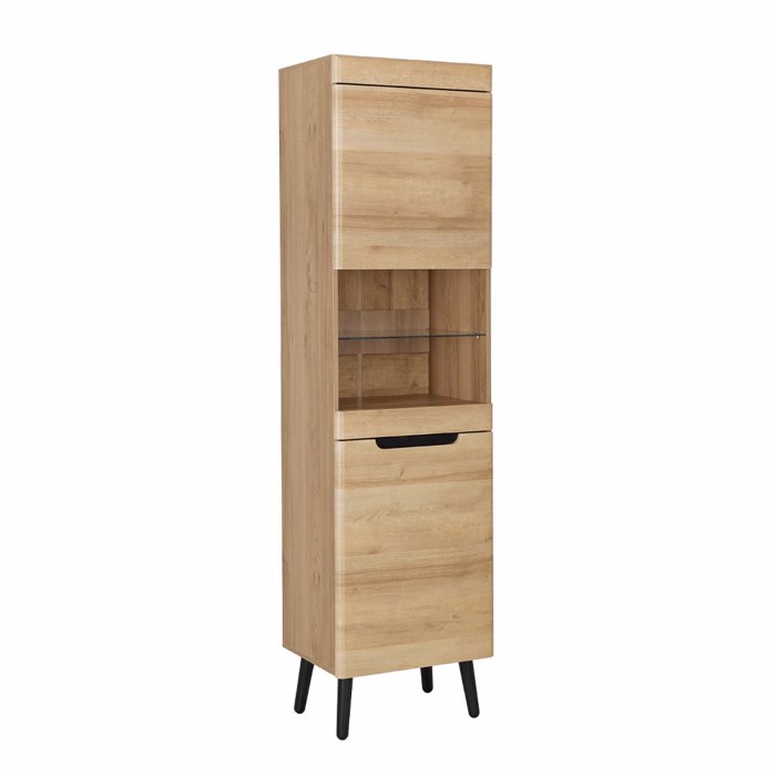 Liberta - Maison GRIF Βιτρίνα Φυσική/Μαύρη 53x40x197cm 24-0703 Liberta - Maison GRIF Bitrina Fusiki/Mavri 53x40x197cm 24-0703