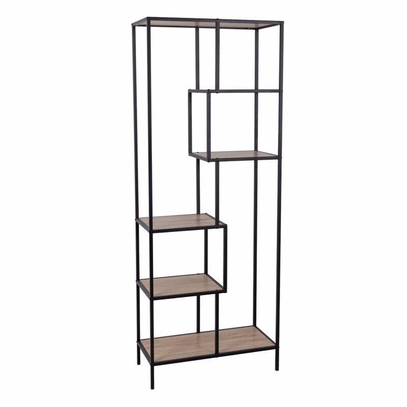 Liberta - Maison PLEGMA Βιβλιοθήκη Sonoma/Μαύρη 69x33x1