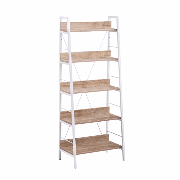 Liberta - Maison ONE STEP UP Bibliothiki Sonoma/Lefki me 5 Rafia 60x35x149cm 28-0222