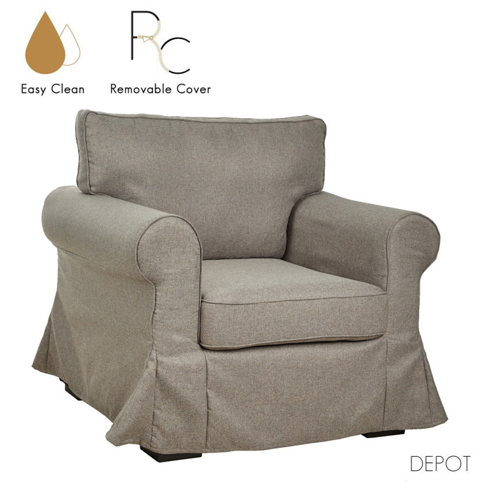 Liberta - Maison ASHLEY Poluthrona me Aposuromeno Kalumma Kafe Anoixto 97x85x95cm 71-0018