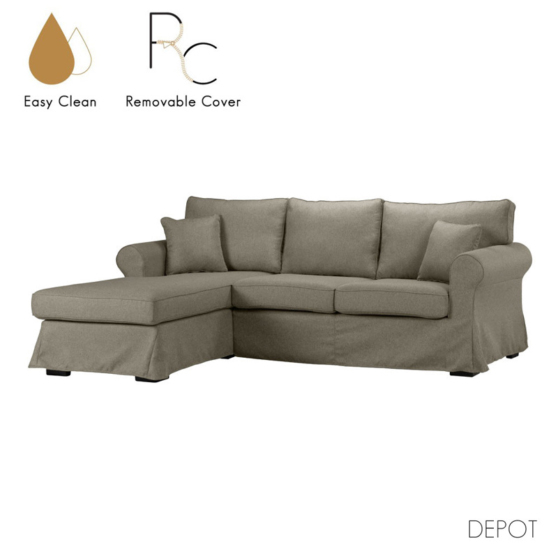 Liberta - Maison ASHLEY Καναπές με Αριστερή Γωνία Καφέ 