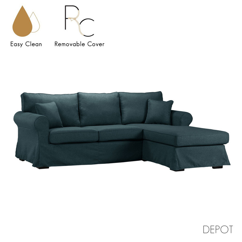 Liberta - Maison - ΣΗΜΑΝΤΙΚΟ: Σε περίπτωση διαφοράς τιμής από το κατάστημα ισχύει παντα και μόνο η τιμή του καταστήματος Liberta - Maison ASHLEY Καναπές Μπλε με Δεξιά Γωνία και