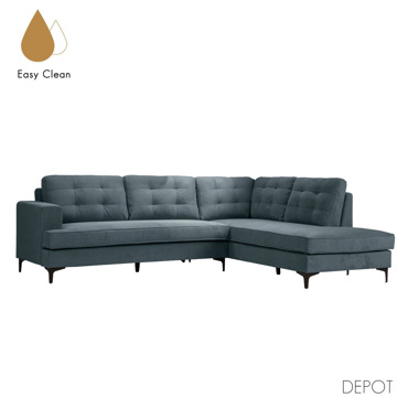 Liberta - Maison AMSTERDAM Καναπές Μπλε Δεξιά Γωνία 264x200x87cm 71-0061