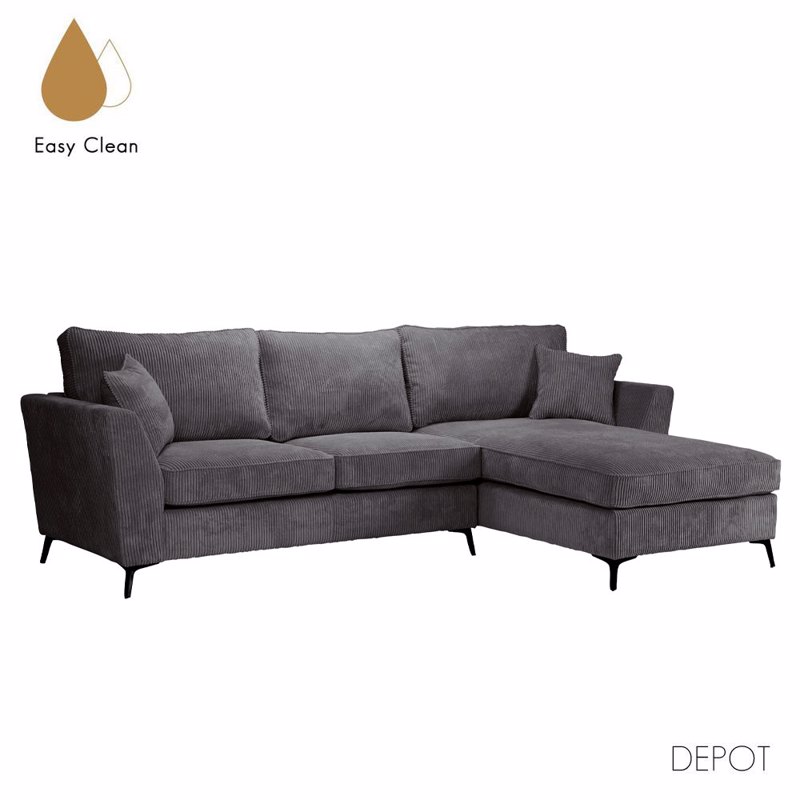 Έπιπλα σαλονιού agiovlasitishome - ΣΗΜΑΝΤΙΚΟ: Σε περίπτωση διαφοράς τιμής από το κατάστημα ισχύει παντα και μόνο η τιμή του καταστήματος Liberta - Maison BOEL Καναπές Γκρι με Δεξιά Γωνία 280x1