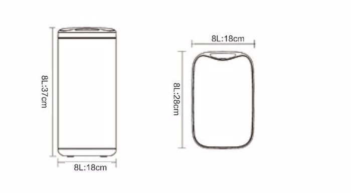 MRShome Aftomatos Kados me Fotokuttaro 8lt Kokkino Bourgundias 18x28x37cm