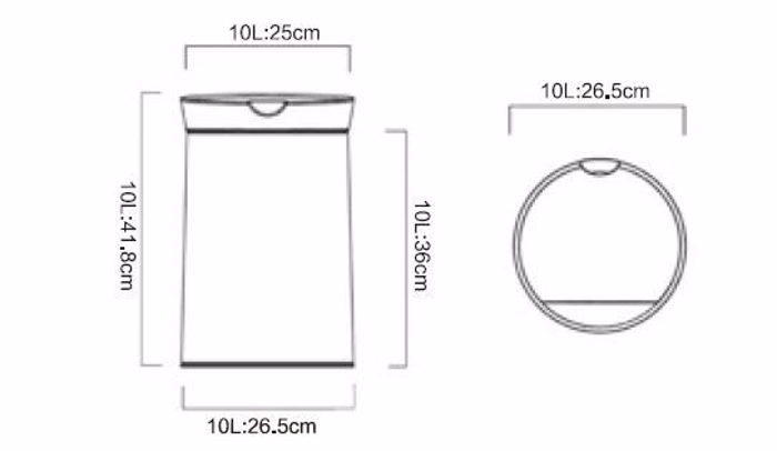 MRShome Aftomatos Kados me Fotokuttaro 10lt Sampani Ø26.5x41.8cm