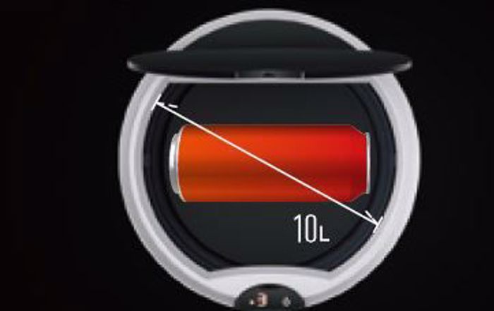 MRShome Aftomatos Kados me Fotokuttaro 10lt Kokkino Bourgundias Ø26.5x41.8cm