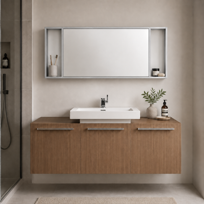 Kathreptis me Plaisio Alouminiou Chrome me Duo Rafakia 40x5x120cm MRShome
