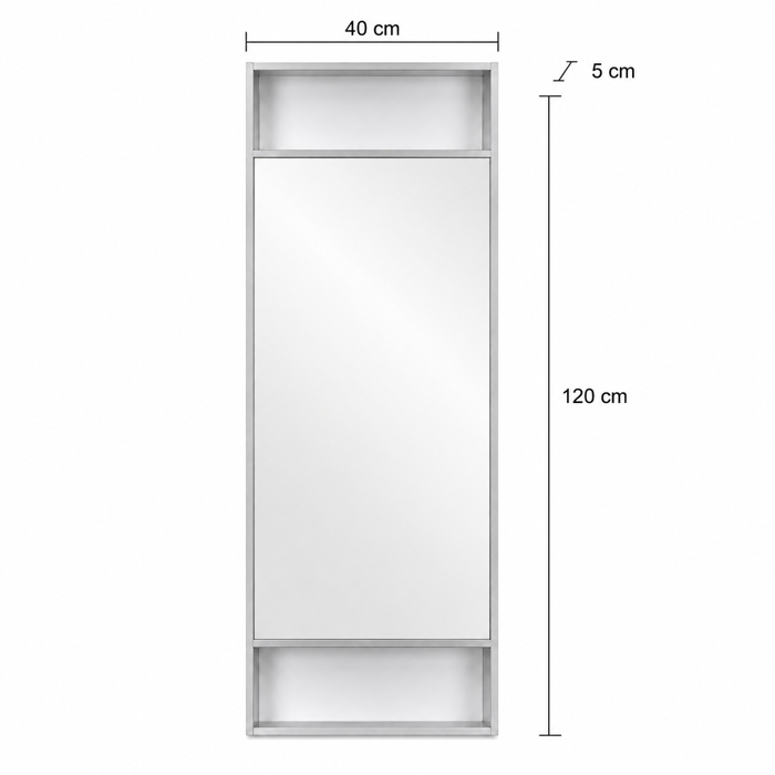 Kathreptis me Plaisio Alouminiou Chrome me Duo Rafakia 40x5x120cm MRShome
