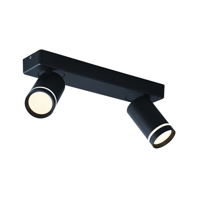 ACA Σποτ ''DIVINO'' Δίφωτο Μαύρο Αλουμινίου GU10 32x7x1