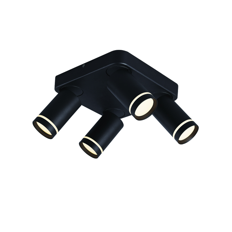 ACA Σποτ ''DIVINO'' Τετράφωτο Μαύρο Αλουμινίου GU10 21x