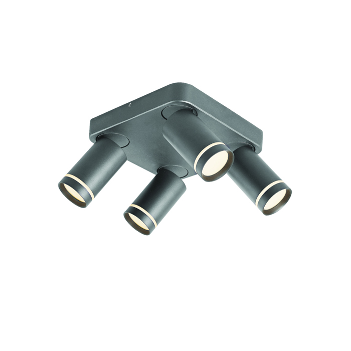 ACA Spot ''DIVINO'' Tetrafoto Ggri Alouminiou GU10 21x21x13.5cm RA3634CGY