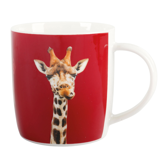 Sitram Koupa Porselanis Kokkini me Sxedio Kamilopardali 330ml Giraffe/Red SR00527751