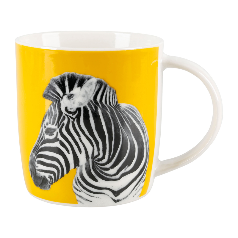 Sitram Κούπα Πορσελάνης Κίτρινη/Ασπρόμαυρη 330ml Zebra/Yellow SR00527752