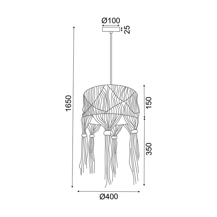 ACA Kremasto Fotistiko Orofis ''THASSOS'' Monofoto Lefko Mallino E27 F40x165cm TF20221P