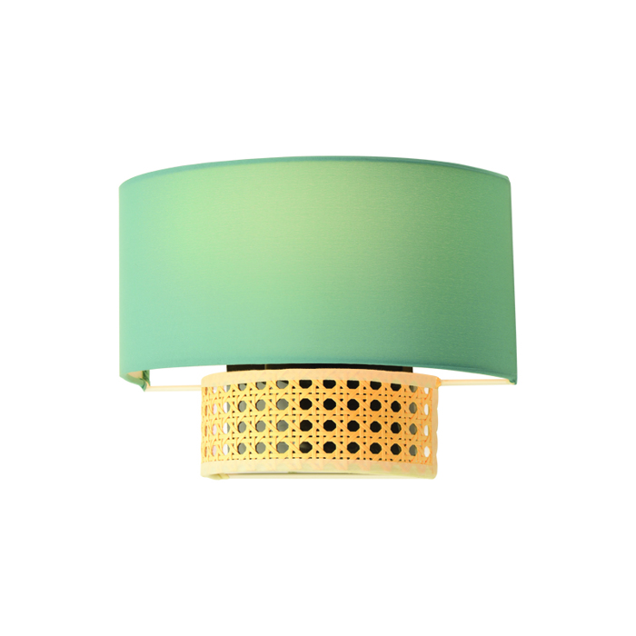 ACA Epitoixio Fotistiko ''NISYROS'' Monofoto ufasmatino/Rattan Menta/Fusiko E14 25x13x18.5cm TF20831WG