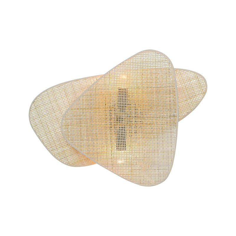 ACA Επιτοίχιο Φωτιστικό ''SKYROS'' Δίφωτο Φυσικό από Ψάθα/Rattan Ε14 35x10x50cm TF20852WN