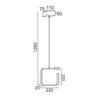 ACA Kremasto Fotistiko Orofis ''EUCLID1'' Mavro Metalliko me LED Thermo Lefko 22x2x129cm V27LEDP22BK