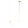 ACA Kremasto Fotistiko Orofis ''THETIS'' Monofoto Metalliko/Gyalino Oreixalkino/Lefko E27 50x15x115cm V360501P