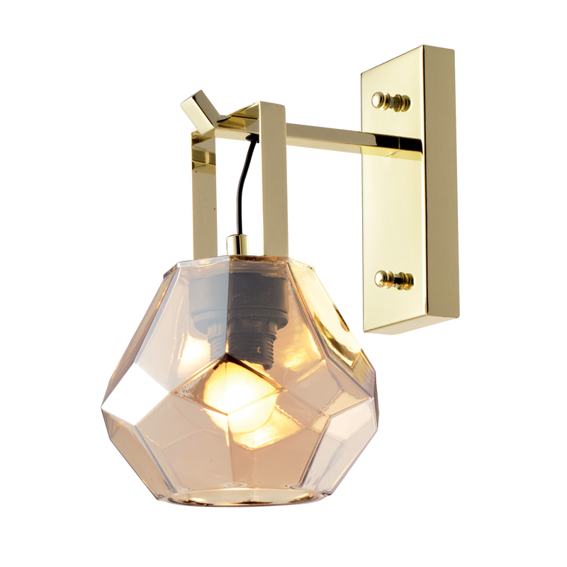 ACA Lighting - ΣΗΜΑΝΤΙΚΟ: Σε περίπτωση διαφοράς τιμής από το κατάστημα ισχύει παντα και μόνο η τιμή του καταστήματος ACA Απλίκα Τοίχου ''DIAMONDRA'' Μονόφωτη Γυάλινη/Μεταλλ