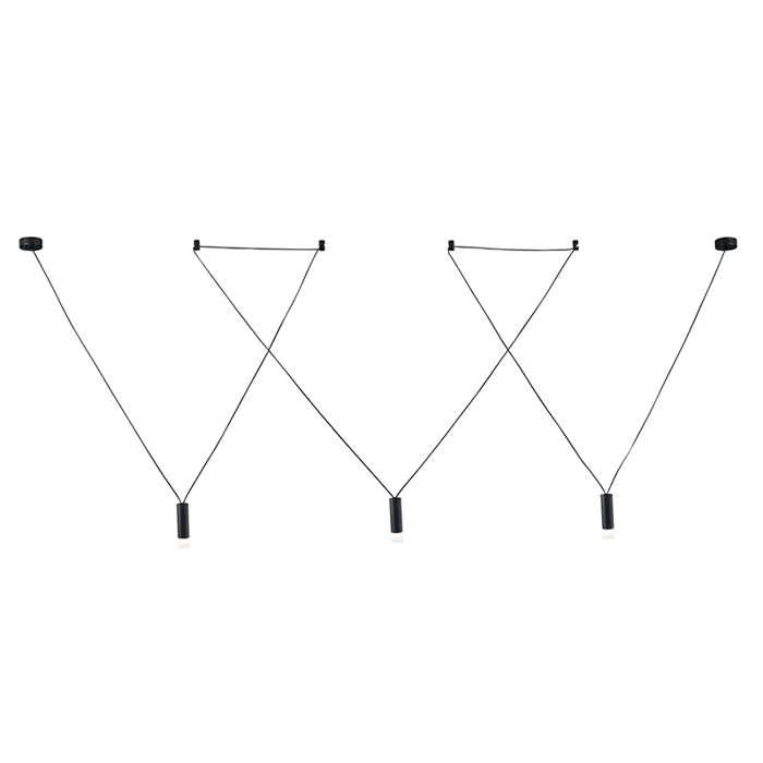 ACA Kremasto Fotistiko Orofis ''TERES'' Trifoto Alouminiou Mavro G9 F3.6x13cm YL22P3BK