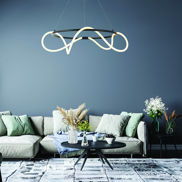 ACA Kremasto Fotistiko Orofis ''KYMA'' Metalliko Mavro me LED Thermo Lefko F80x230cm ZM36LEDP80BK