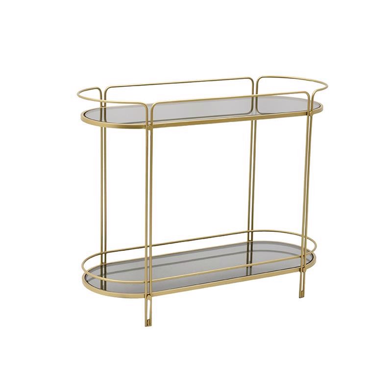 INART ΤΡΑΠΕΖΙ ΜΠΑΡ ΜΕΤΑΛΛΙΚΟ ΓΥΑΛΙΝΟ ΧΡΥΣΟ 94X38X77 3-50-954-0079