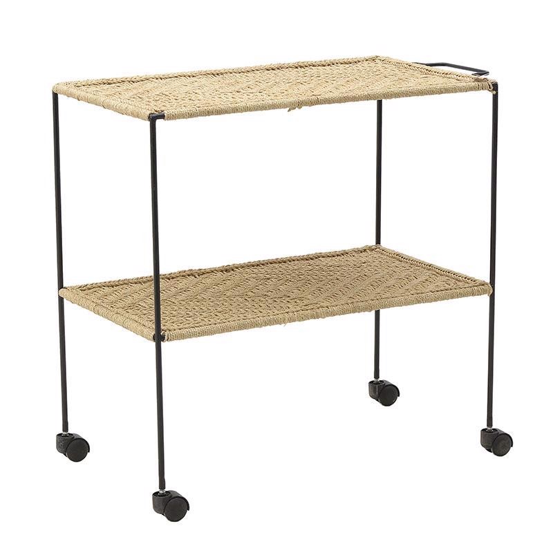 INART ΤΡΟΛΛΕΫ ΜΠΑΡ ΜΕΤΑΛΛΙΚΟ ΜΠΑΜΠΟΥ ΜΑΥΡΟ NATURAL 89X44X81 3-50-492-0007