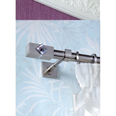 Κουρτινόξυλο Caldera crystal Φ25 Inox by Aslanis