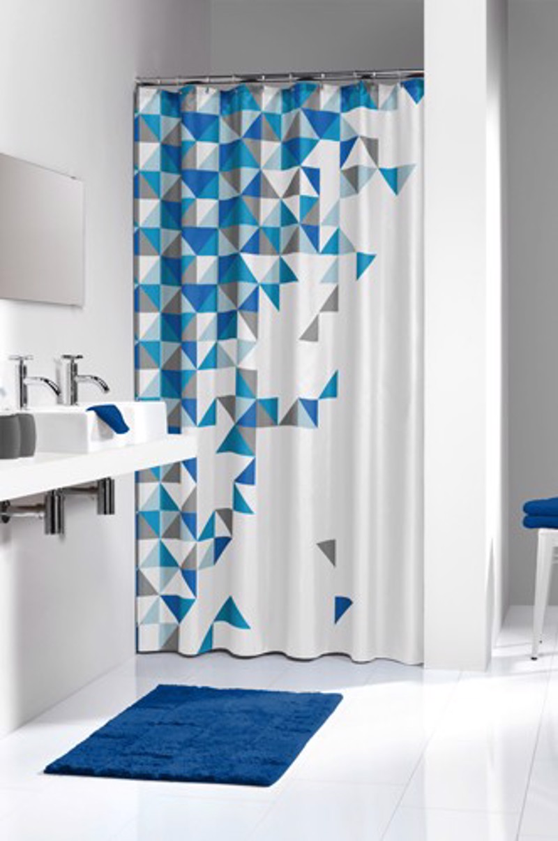 Υφασμάτινη Κουρτίνα μπάνιου sealskin Tangram blue 1.80×2.00