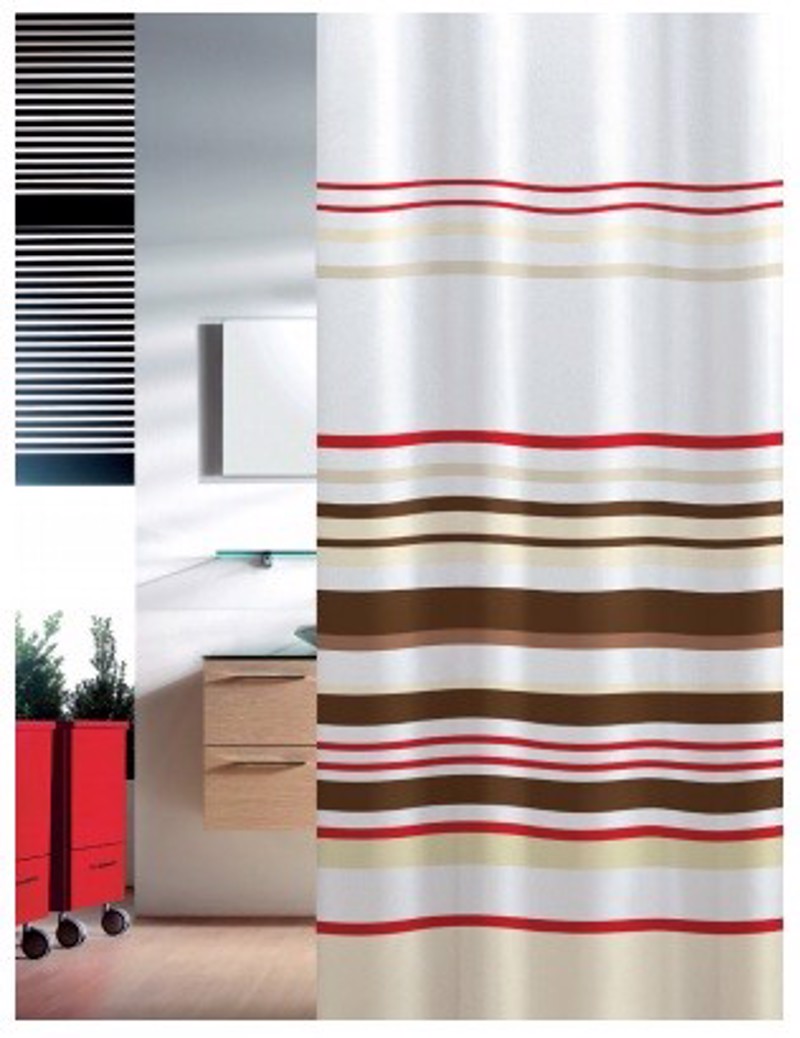 Υφασμάτινη Κουρτίνα Μπάνιου Joy 0007 Stripes Μπεζ